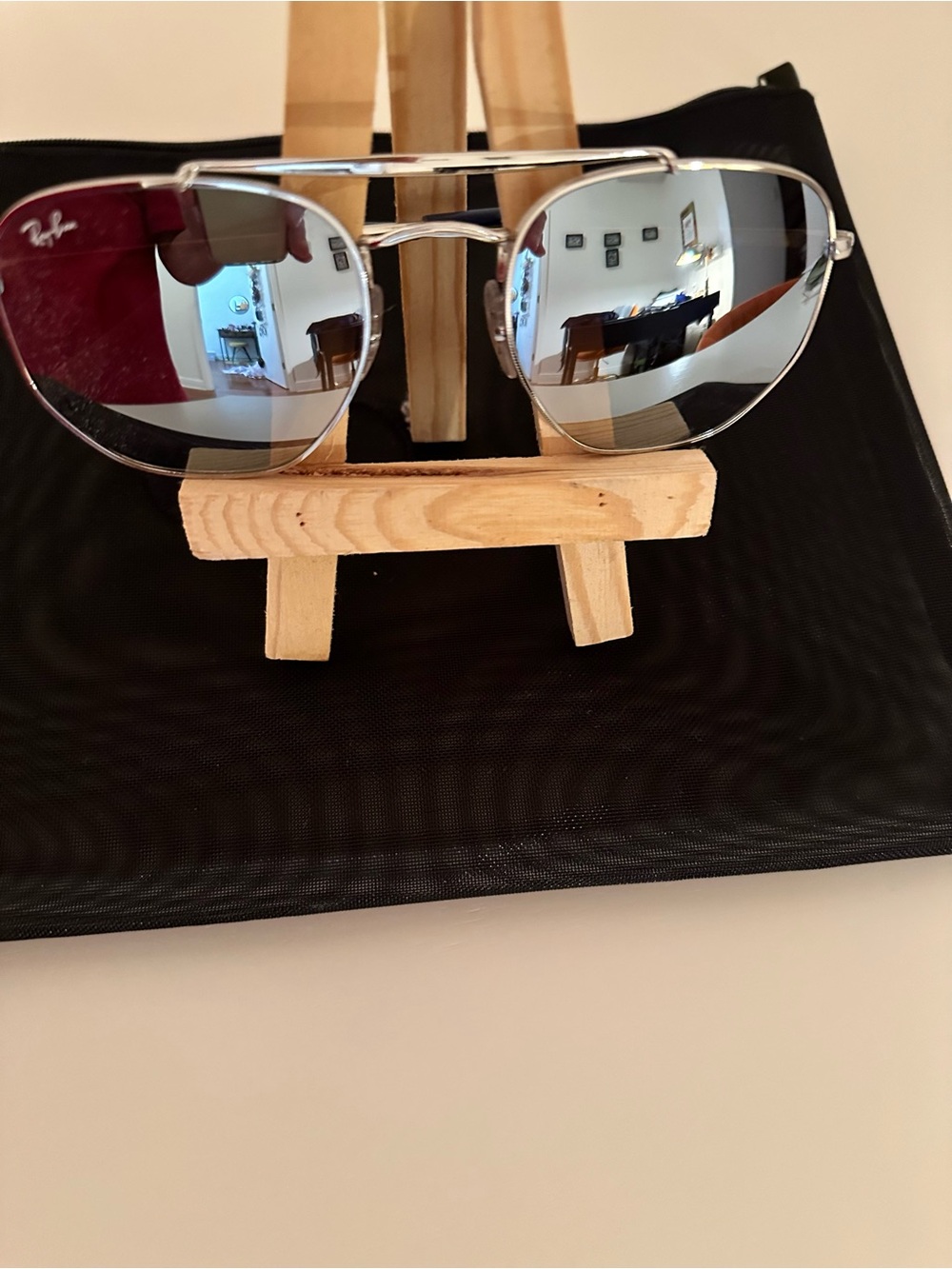 Ray-Ban Silver Frame with Mirrored Lenses Aviators